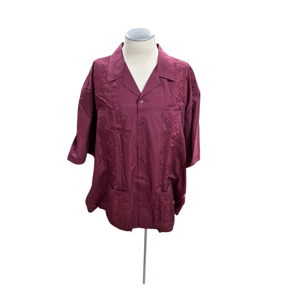 Allsense Dress Shirt Short Sleeve 4XL Cuban Guayebera